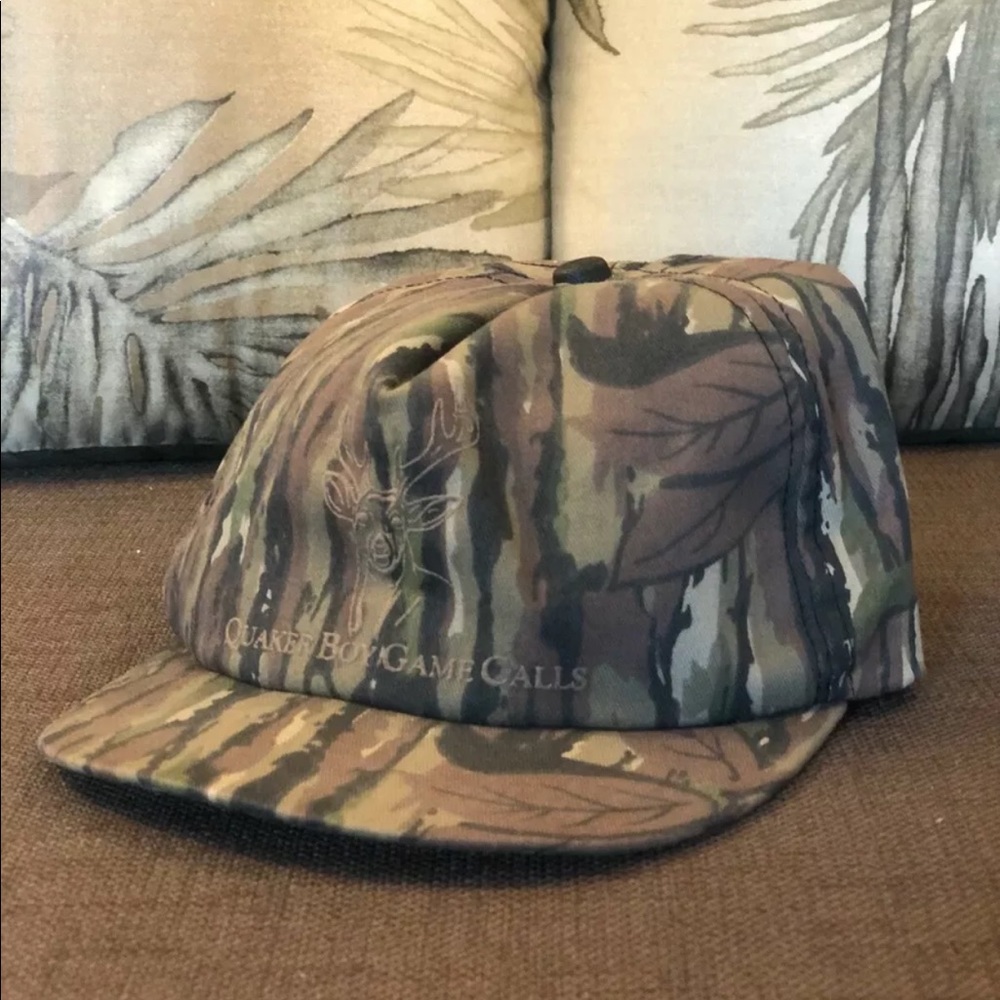 Vintage Quaker Boy Snapback Hat New Era Camo